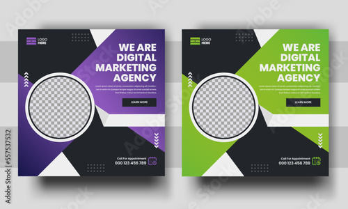 Digital marketing agency modern square instagram social media post banner template 