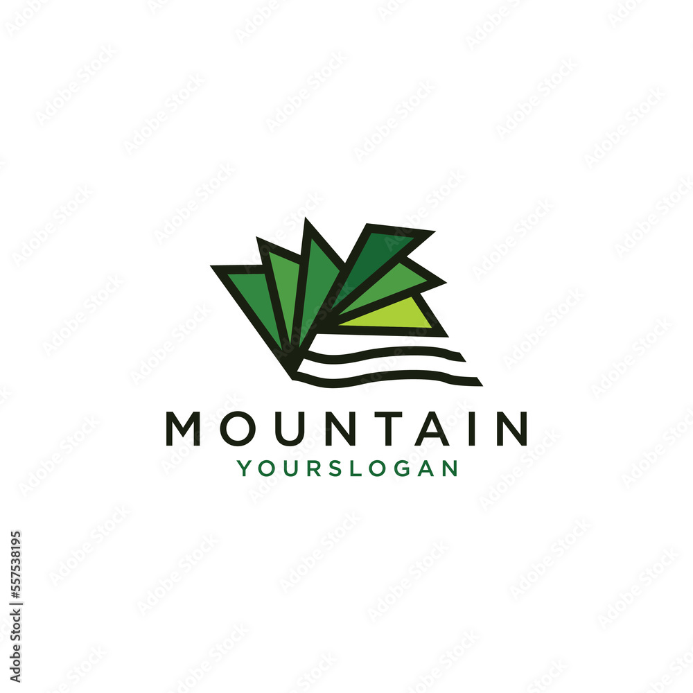 Abstract Mountain Logo Green icon design template flat vector Abstract Mountain Logo Green icon design template flat vector