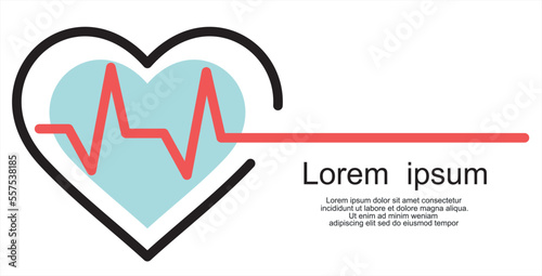 Heart and pulse logo icon.