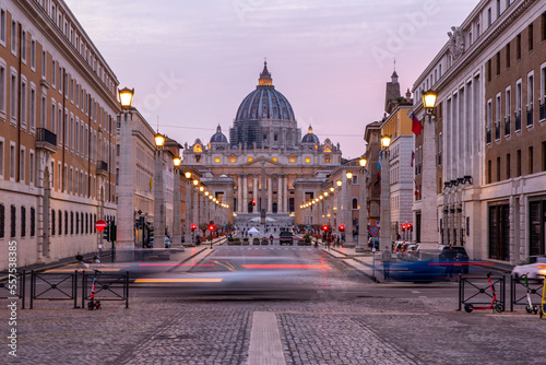 Fototapeta Naklejka Na Ścianę i Meble -  An almost empty St. Peter's Square, Vatican City during Covid pandemic