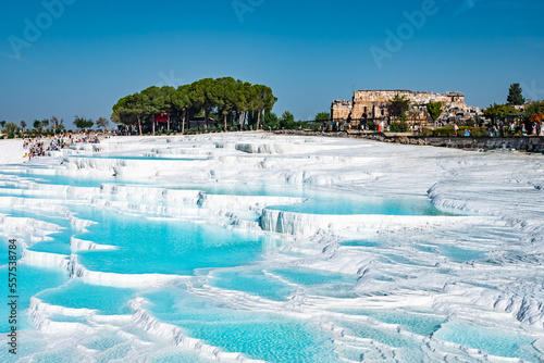 Natural travertine pools and terraces photo