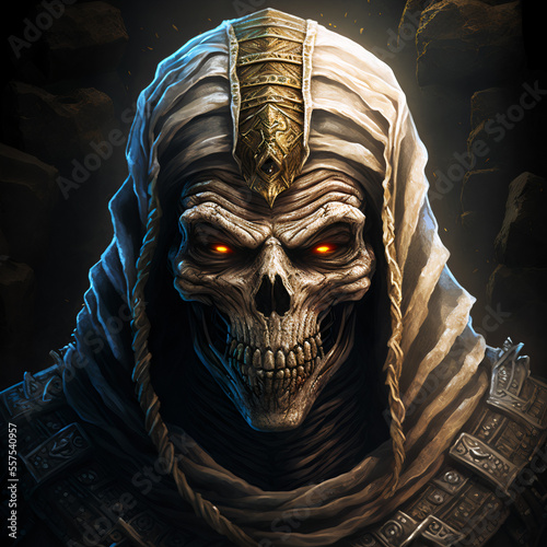 Ancient mummy face AI generative