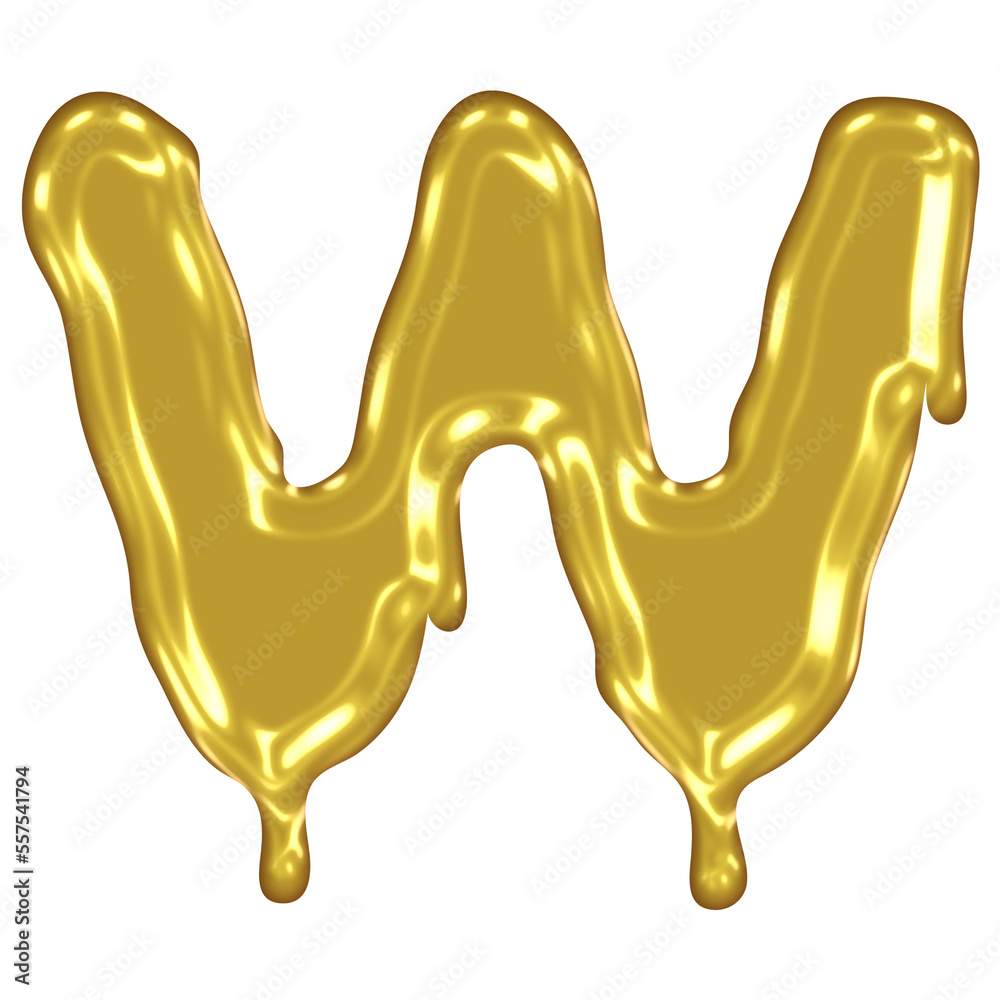 Fototapeta premium Gold Melted Effect Alphabet.