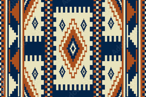 Colorful vintage ethnic geometric pattern. Vector geometric square diamond seamless pattern boho style. Aztec Kilim pattern use for fabric, textile, home decoration elements, upholstery, wrapping.