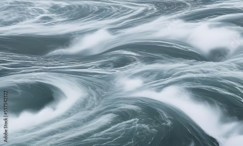 Saltstraumen's maelstrom's whirlpools in Nordland, Norway Water waves from the sea and river collide during high and low tides. Abstract backdrop.