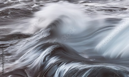 Saltstraumen's maelstrom's whirlpools in Nordland, Norway Water waves from the sea and river collide during high and low tides. Abstract backdrop.