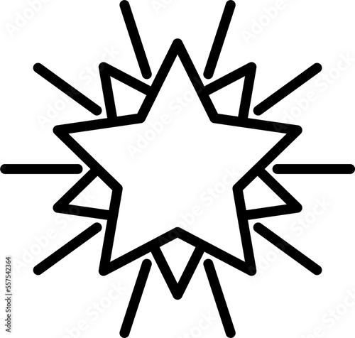 black star thin line icon. Flat star symbol sign simple for web design buttons, mobile apps, interface. Stroke png illustration