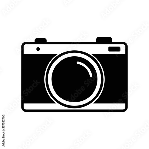 Old school pocket camera icon for taking pictures while traveling on vacation