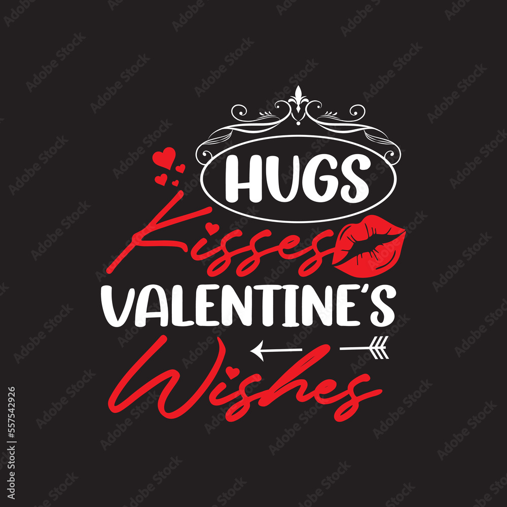 hugs kisses valentine wishes t shirt design