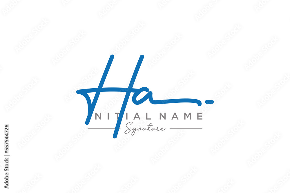 Initial HA signature logo template vector. Hand drawn Calligraphy lettering Vector illustration. Initial HA signature logo template vector. Hand drawn Calligraphy lettering Vector illustration.