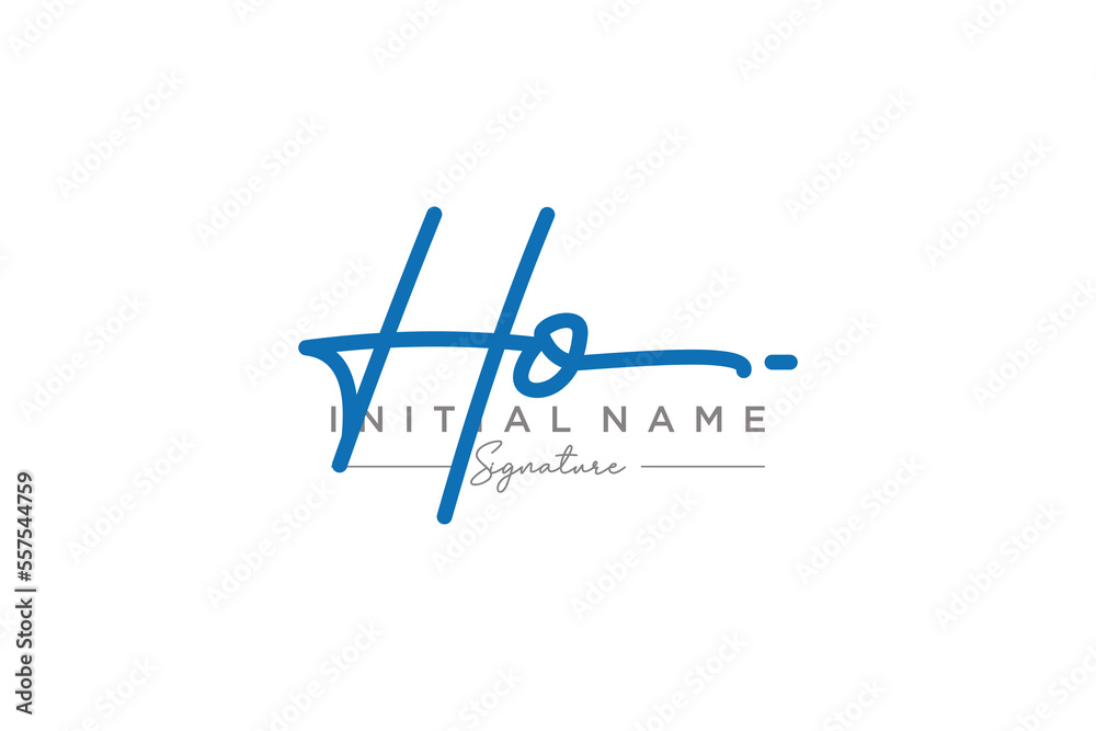 Initial HO signature logo template vector. Hand drawn Calligraphy lettering Vector illustration. Initial HO signature logo template vector. Hand drawn Calligraphy lettering Vector illustration.