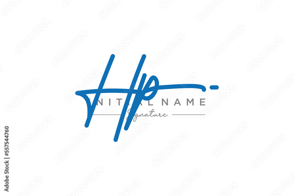 Initial HP signature logo template vector. Hand drawn Calligraphy lettering Vector illustration. Initial HP signature logo template vector. Hand drawn Calligraphy lettering Vector illustration.