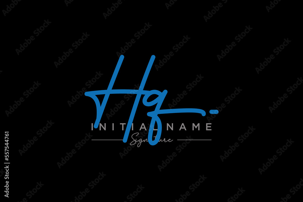 Initial HQ signature logo template vector. Hand drawn Calligraphy lettering Vector illustration. Initial HQ signature logo template vector. Hand drawn Calligraphy lettering Vector illustration.