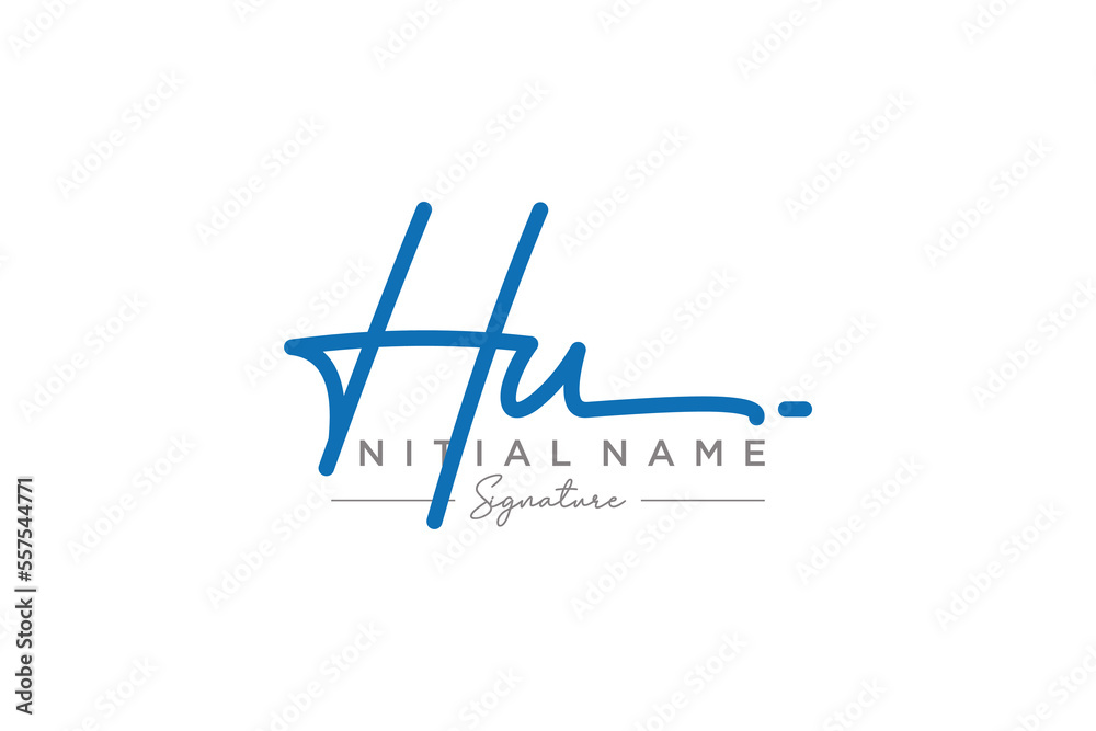 Initial HU signature logo template vector. Hand drawn Calligraphy lettering Vector illustration. Initial HU signature logo template vector. Hand drawn Calligraphy lettering Vector illustration.