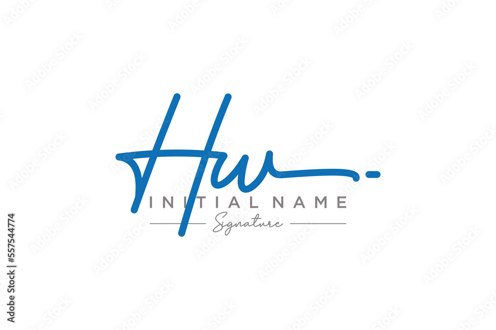 Initial HW signature logo template vector. Hand drawn Calligraphy lettering Vector illustration. Initial HW signature logo template vector. Hand drawn Calligraphy lettering Vector illustration.