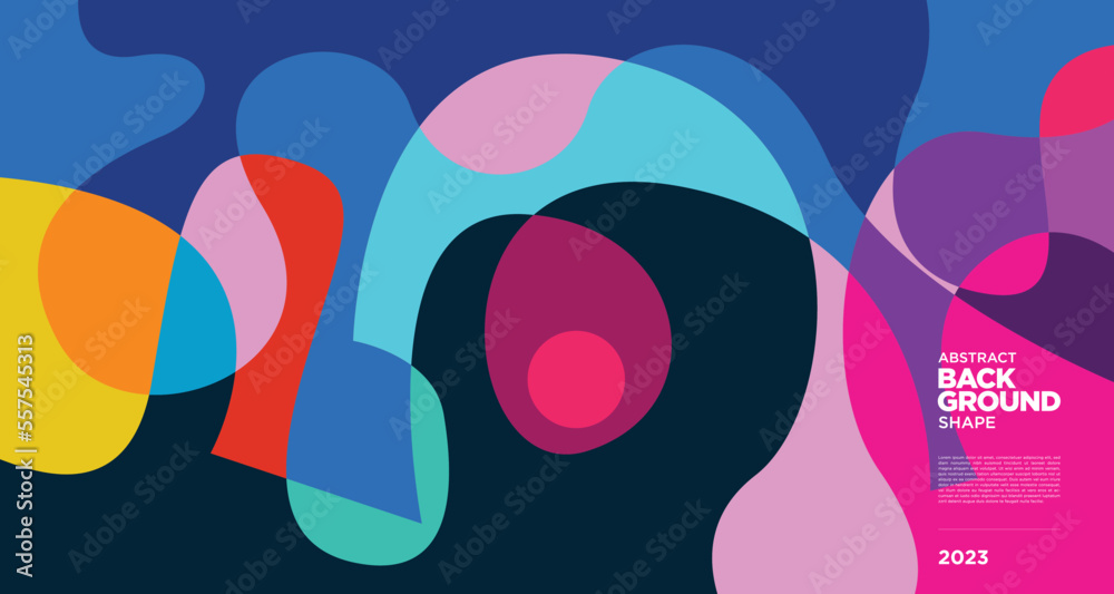 Vector colorful abstract geometric fluid background for banner 2023