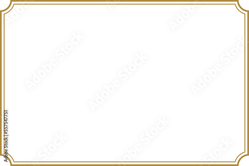 Slika na platnu double rectangle gold frame with inverted rounded corner, 4x6 scale ratio vintag