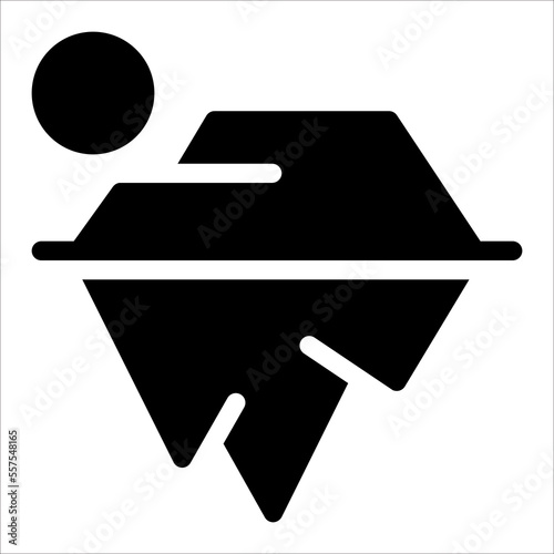 Iceberg Icon, Glacier Logo, Ecology Symbol.