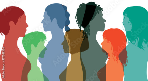 A group of multicultural individuals express confidence. Achieving business goals and success. Confident and multi-ethnic group of  women. Partnering and trusting each other.