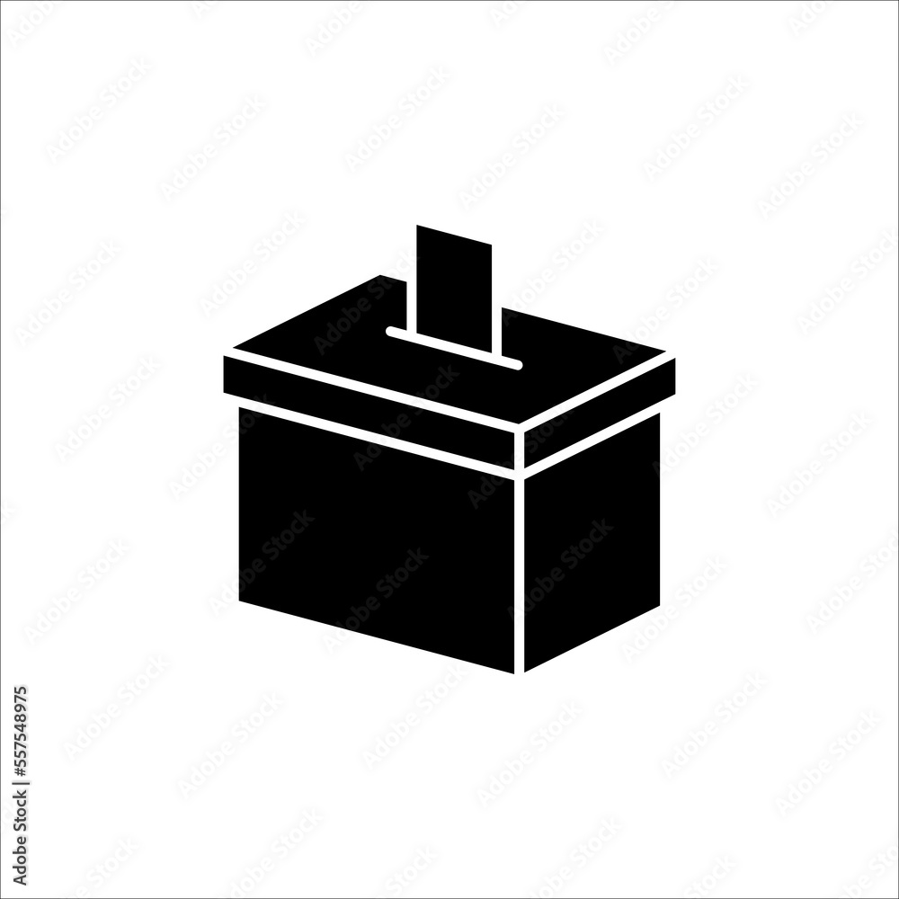 Hand voting ballot box icon, Election Vote concept, Simple line design for web site, logo, app, UI, Vector illustration on white background Hand voting ballot box icon, Election Vote concept, Simple line design for web site, logo, app, UI, Vector illustration on white background