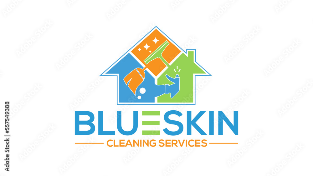 Fototapeta premium Creative Cleaning Services Logo Design Template