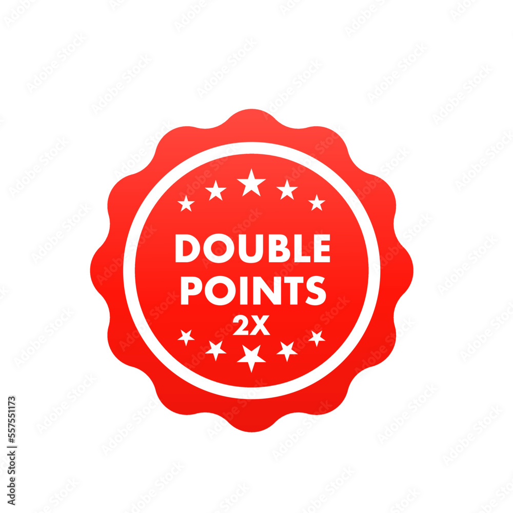 Double points label icon. X2 point symbol. For promotion design. Business marketing concept. Vector illustration Double points label icon. X2 point symbol. For promotion design. Business marketing concept. Vector illustration