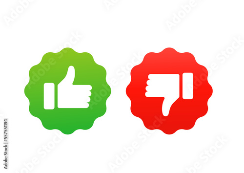 Thumb up and down, great design for any purpose. Concept of social networks. Vector illustration