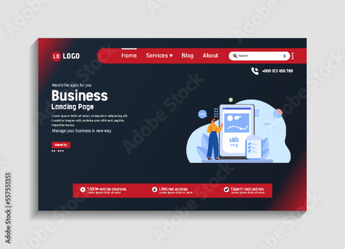 Business grow up landing page illustration design with vector.