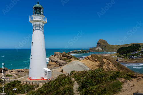 Castlepoint lighthouse New Zealand photo