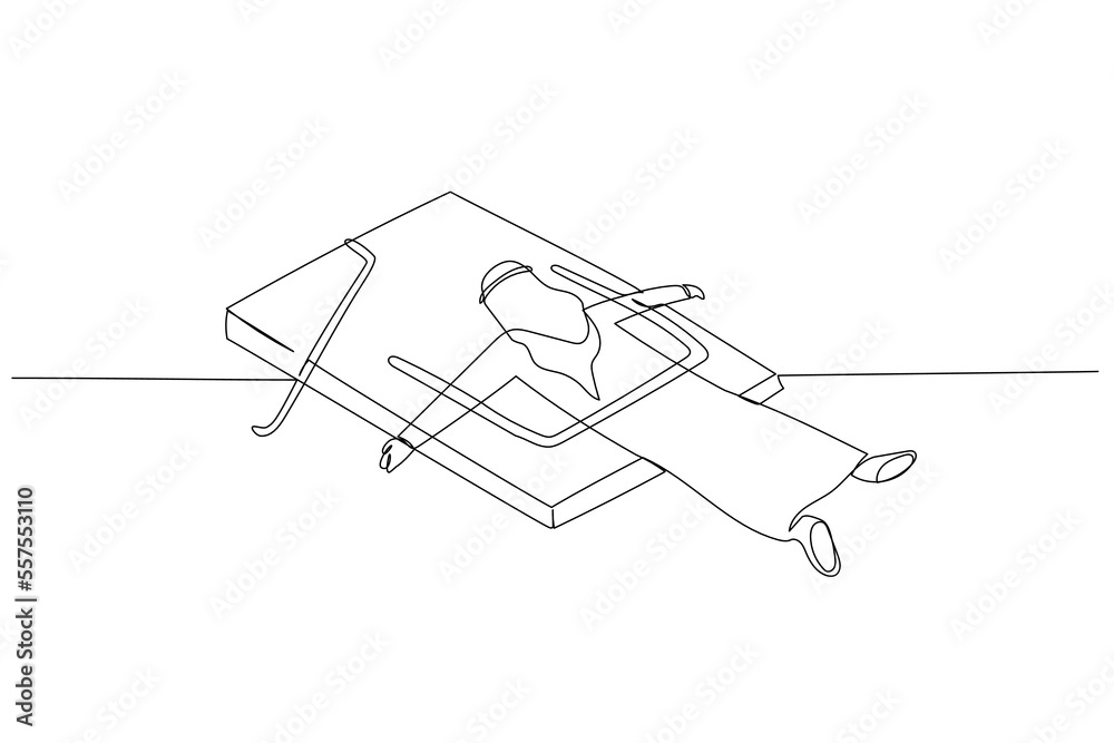 Drawing Of Arab Man Got Caught Shut In Mousetrap Metaphor Of Business