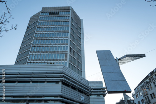 Modern building in Zurich Switzerland glass and steel