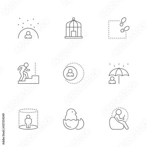 Set line icons of comfort zone