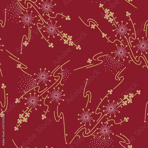 seamless Geometrical Golden Foil Design with background