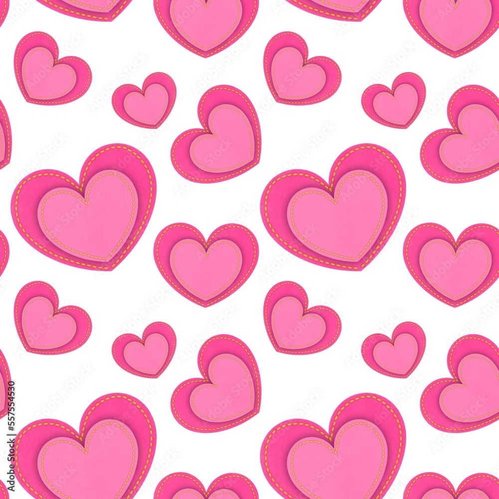 seamless pattern with hearts and love for valentine's day