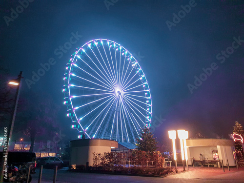 Big Ferris wheel In Bremen Christmas Market