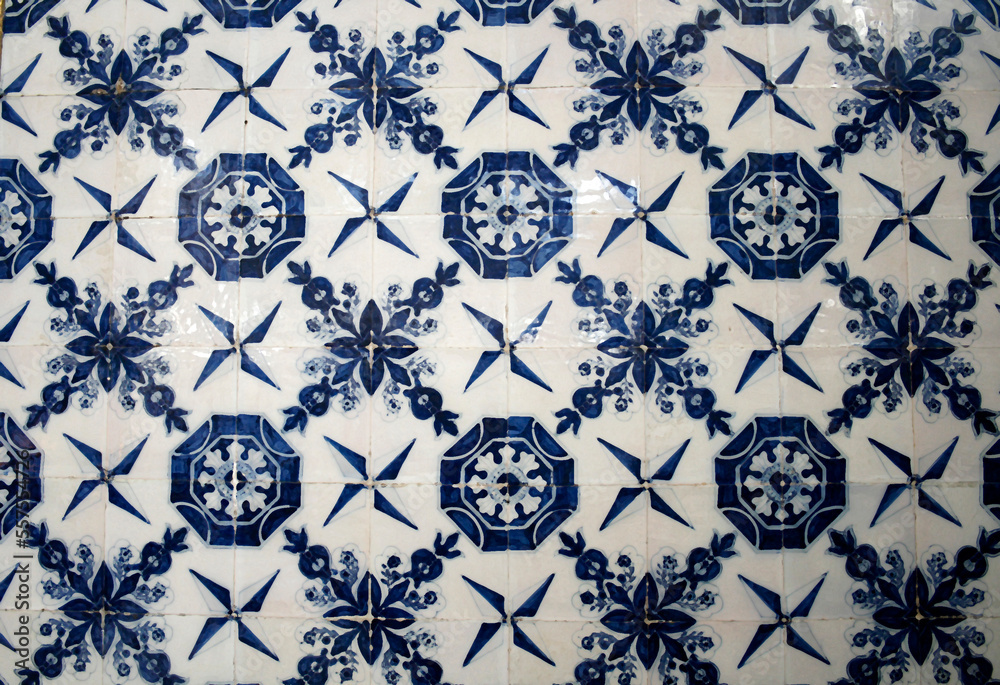 Antique blue and white tiles Antique blue and white tiles