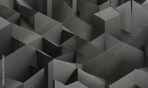 Tech background with geometric shapes textures 3D patterns. 