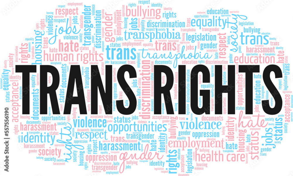Fototapeta premium Trans Rights word cloud conceptual design isolated on white background.