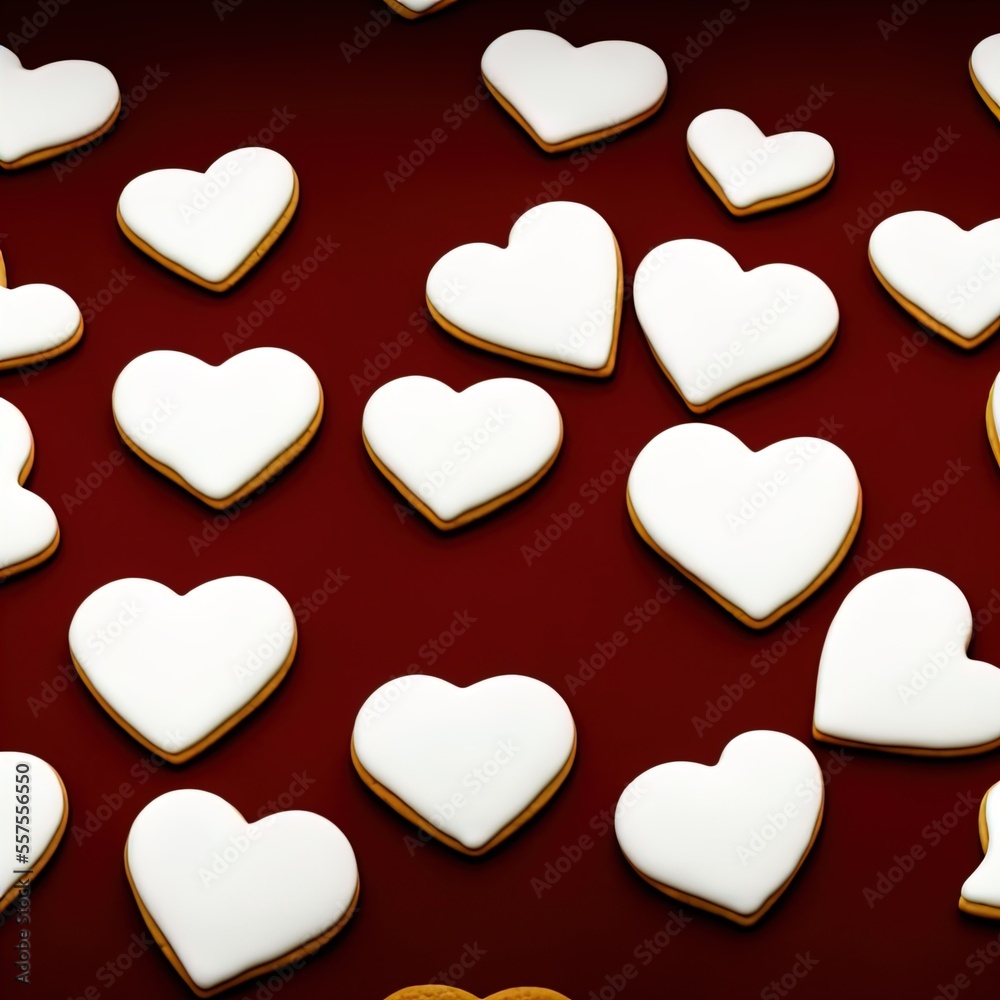 Heart shaped cookies. Perfect for articles on love of food, Valentines Day etc.