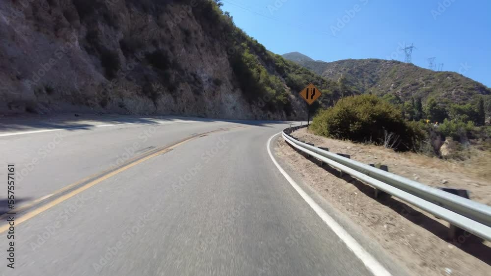 Angeles Crest Highway Summer Eastbound 1 La Canada to Mt Wilson 03 Front View Driving Plate Angeles National Forest California USA Angeles Crest Highway Summer Eastbound 1 La Canada to Mt Wilson 03 Front View Driving Plate Angeles National Forest California USA