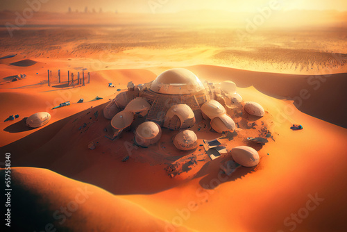 Print op canvas Mars base colony
