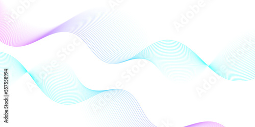 Fototapeta Naklejka Na Ścianę i Meble -  Abstract white paper wave background and abstract gradiant and white wave curve lines banner background design. Vector illustration. Modern template abstract design flowing particles wave.