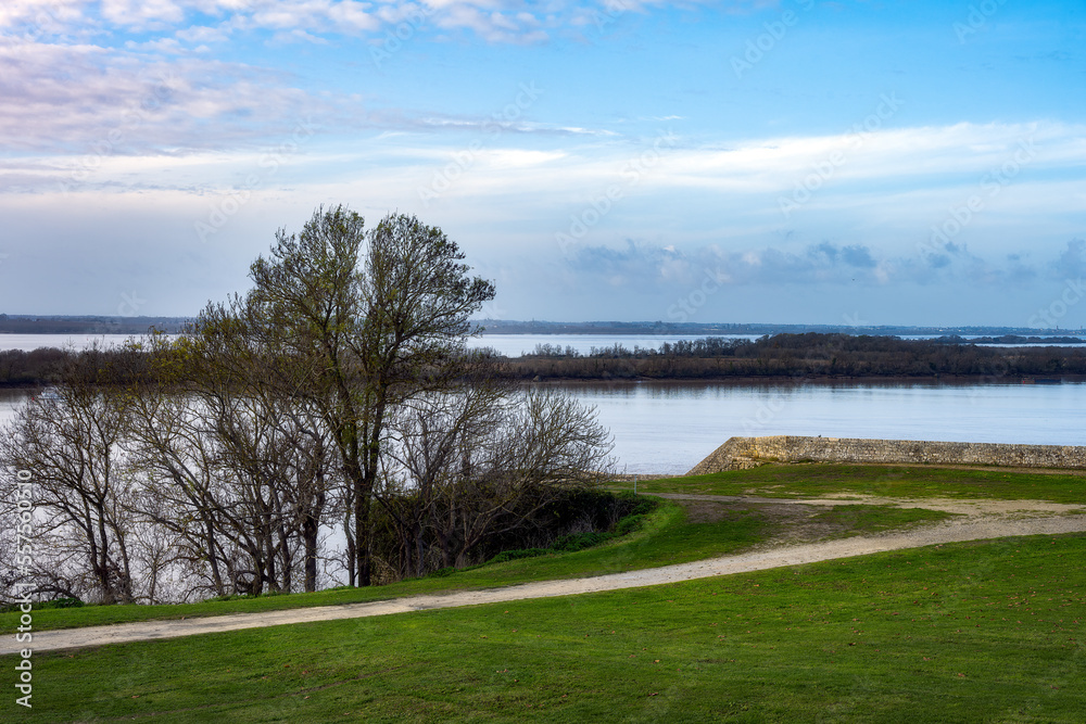 The Gironde estuary in autumn, view from the citadel of Blaye, Nouvelle-Aquitaine, France