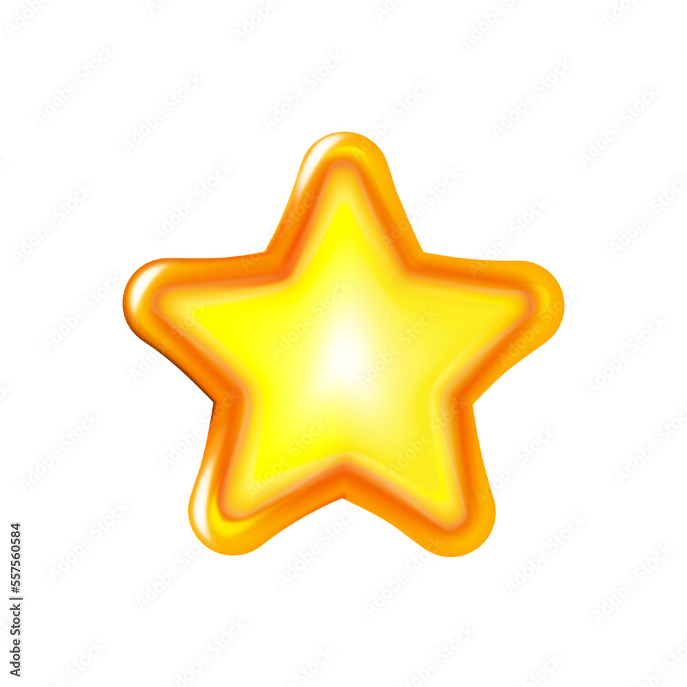 Caramel gold Star, glossy icon. Cartoon style object isolated. Cute design for ui, app, interface, game development. Vector Caramel gold Star, glossy icon. Cartoon style object isolated. Cute design for ui, app, interface, game development. Vector