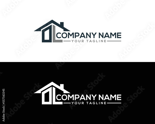 Abstract DL Letter Creative Home Shape Logo Design. Unique Real Estate  Property  Construction Business identity Vector Icon. 