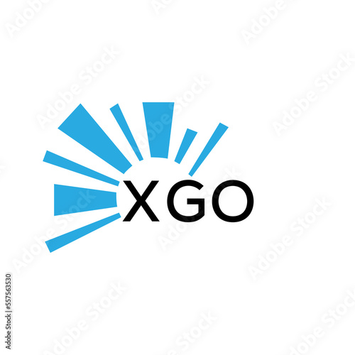 XGO letter logo. XGO blue image on white background and black letter. XGO technology  Monogram logo design for entrepreneur and business. XGO best icon.
 photo