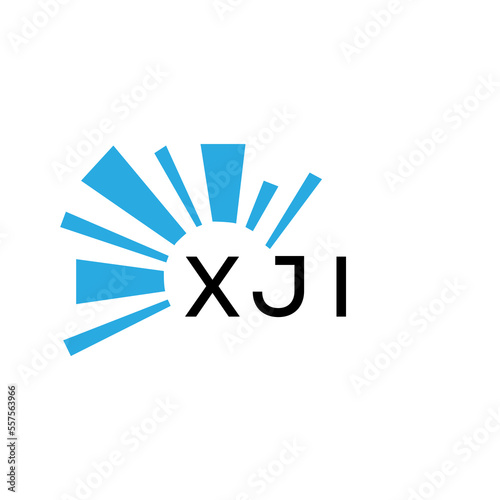 XJI letter logo. XJI blue image on white background and black letter. XJI technology  Monogram logo design for entrepreneur and business. XJI best icon.
 photo