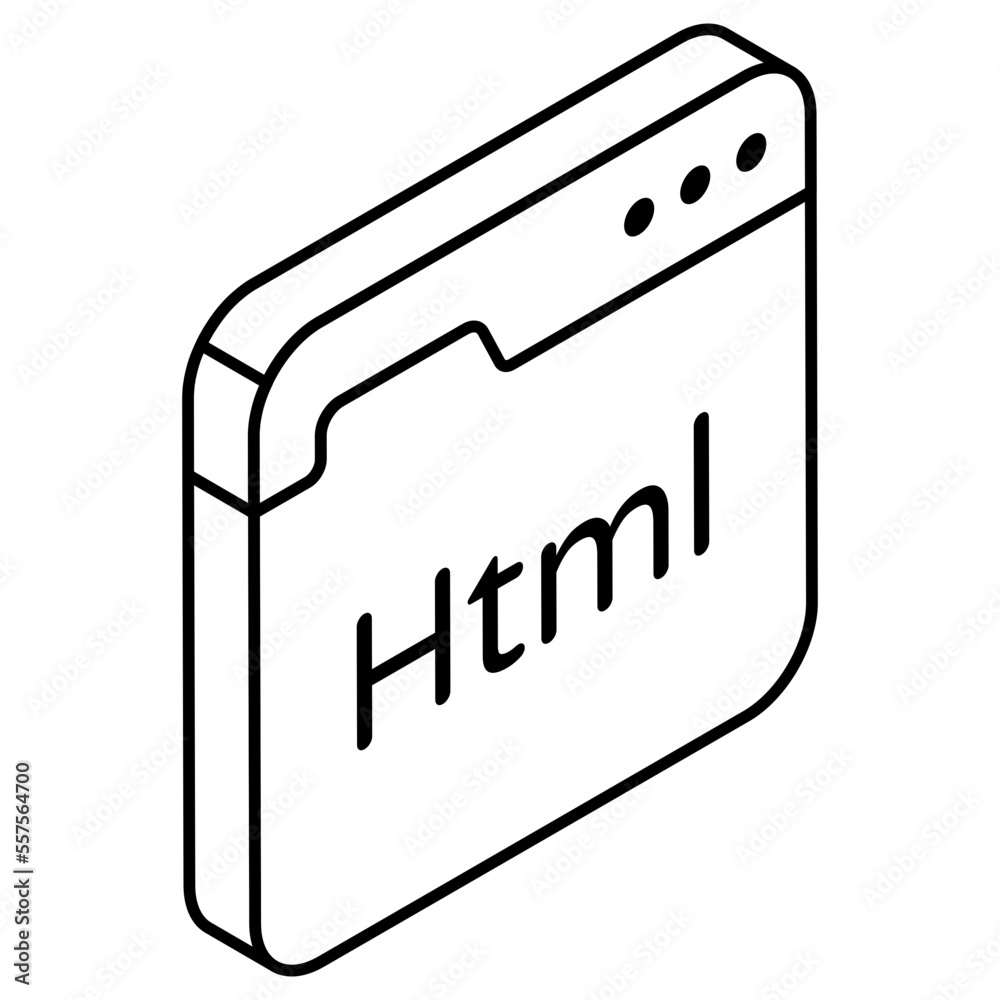 An icon design of web coding, html vector 