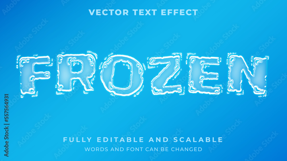 frozen ice graphic style editable text effect