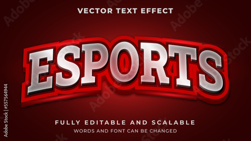 esport game with neon red color graphic style editable text effect